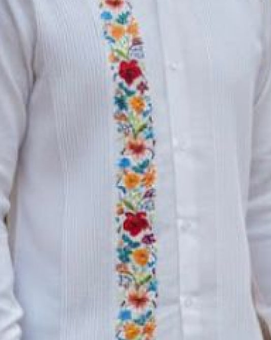 Guayabera “Colibrí Blanco Matizado”