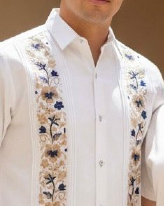 Guayabera “Colibrí Doble Bordado”