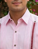 Guayabera “Franjas Rosa”