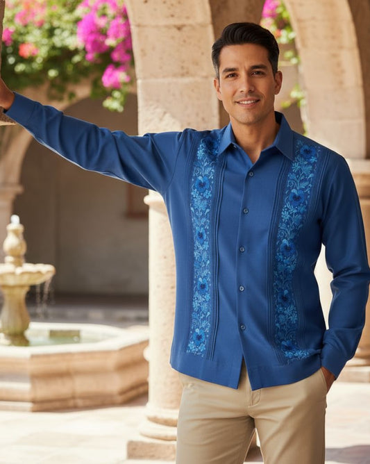 Guayabera “Colibrí doble bordado”