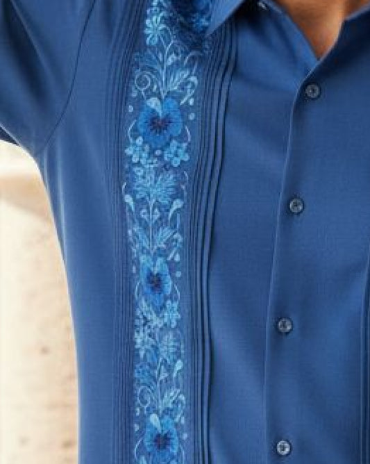 Guayabera “Colibrí doble bordado”