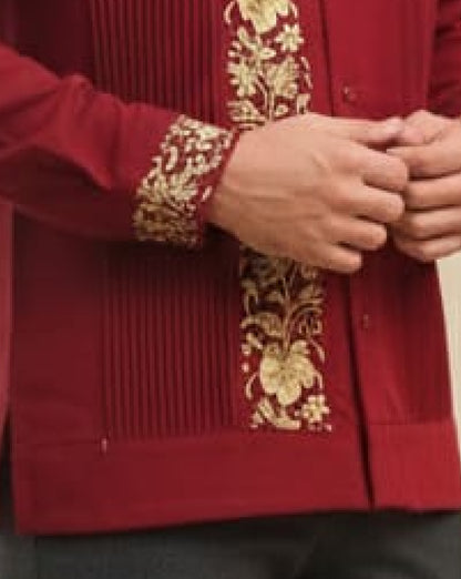 Guayabera “Colibrí Vino”
