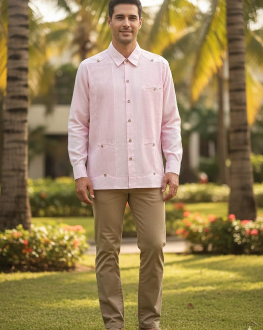 Guayabera “Presidencial Rosa”